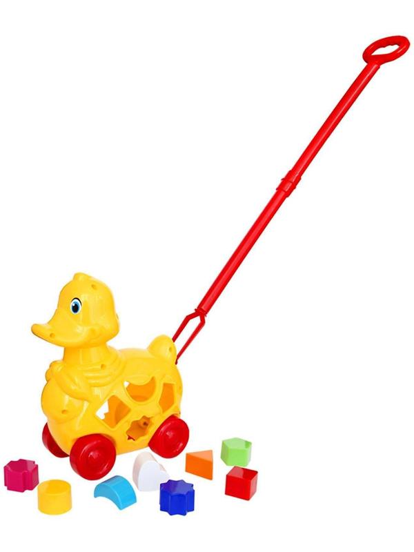 Каталка-сортер «Утка», с ручкой