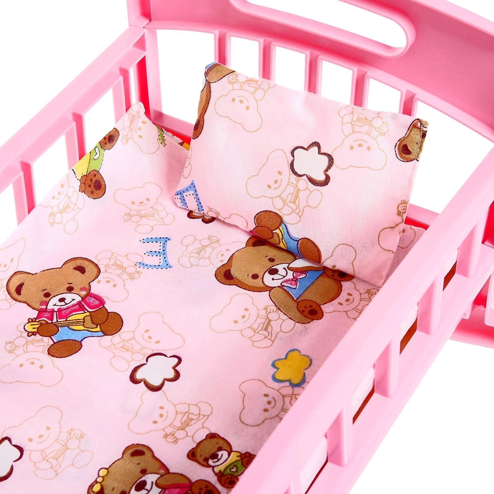 Кроватка для кукол с постелькой