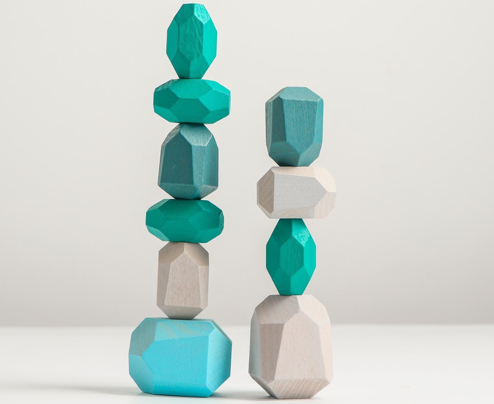 Набор деревянных камней «Речные камни-балансиры», 10 шт.