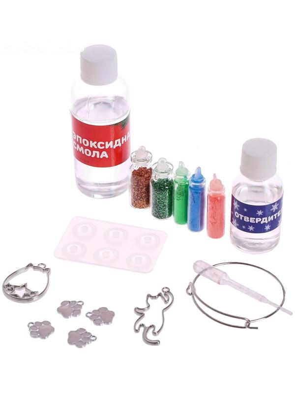 Набор для опытов «Браслет с шармами из эпоксидной смолы», котики