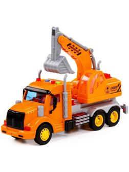 Экскаватор «Профи» инерционный цвет оранжевый, световые и звуковые эффекты