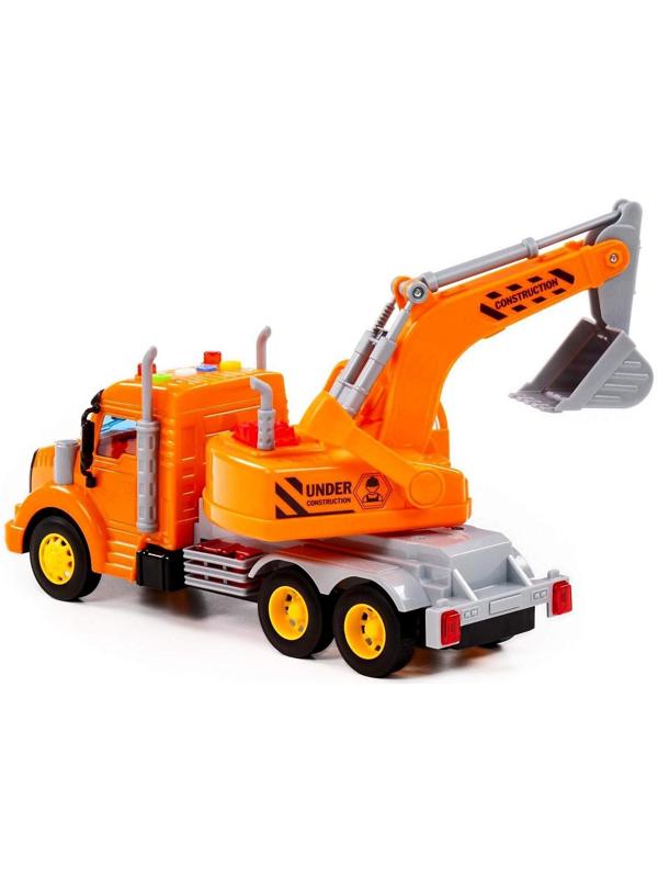 Экскаватор «Профи» инерционный цвет оранжевый, световые и звуковые эффекты