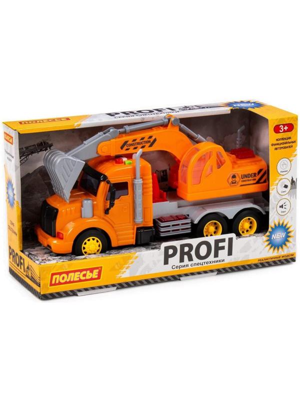 Экскаватор «Профи» инерционный цвет оранжевый, световые и звуковые эффекты