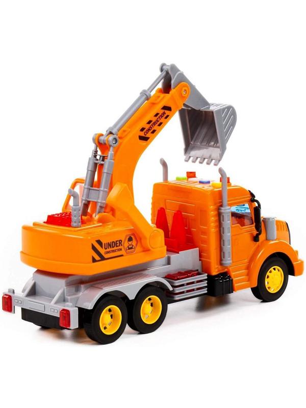 Экскаватор «Профи» инерционный цвет оранжевый, световые и звуковые эффекты