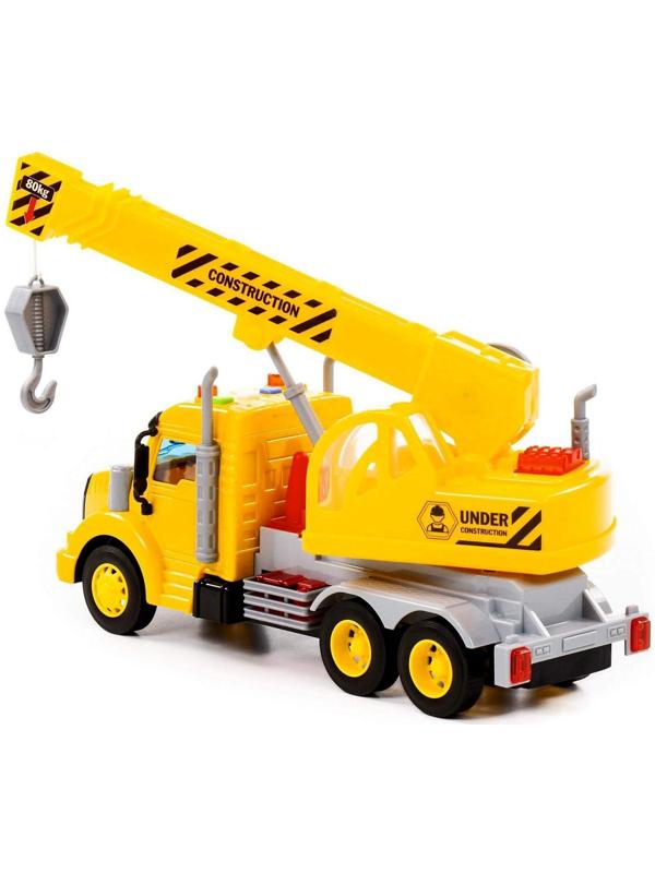 Кран «Профи», инерционный, световые и звуковые эффекты, цвет жёлтый