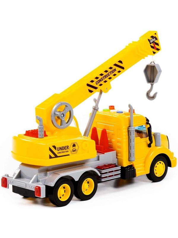 Кран «Профи», инерционный, световые и звуковые эффекты, цвет жёлтый