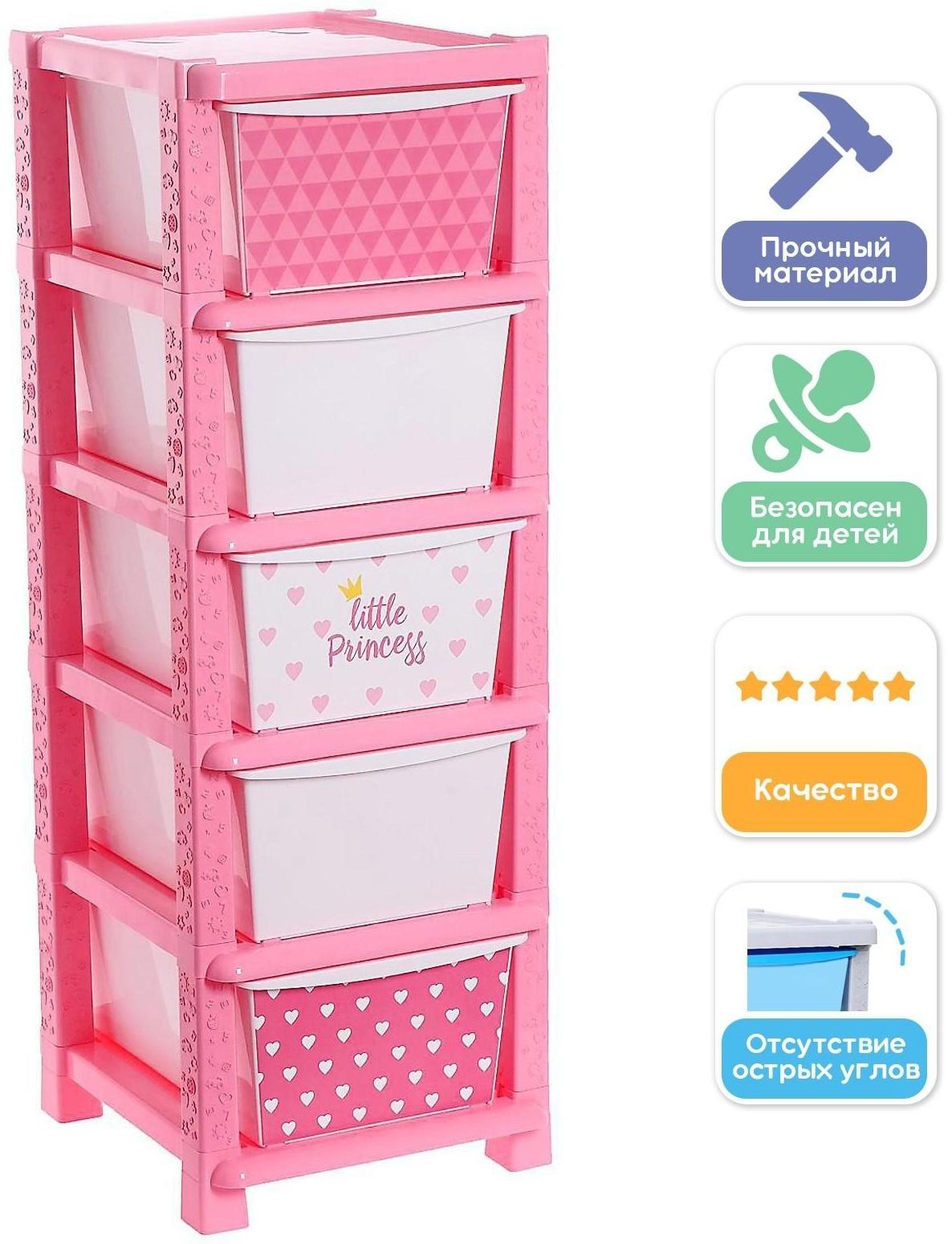 Комод детский «Принцесса «, 5 секции
