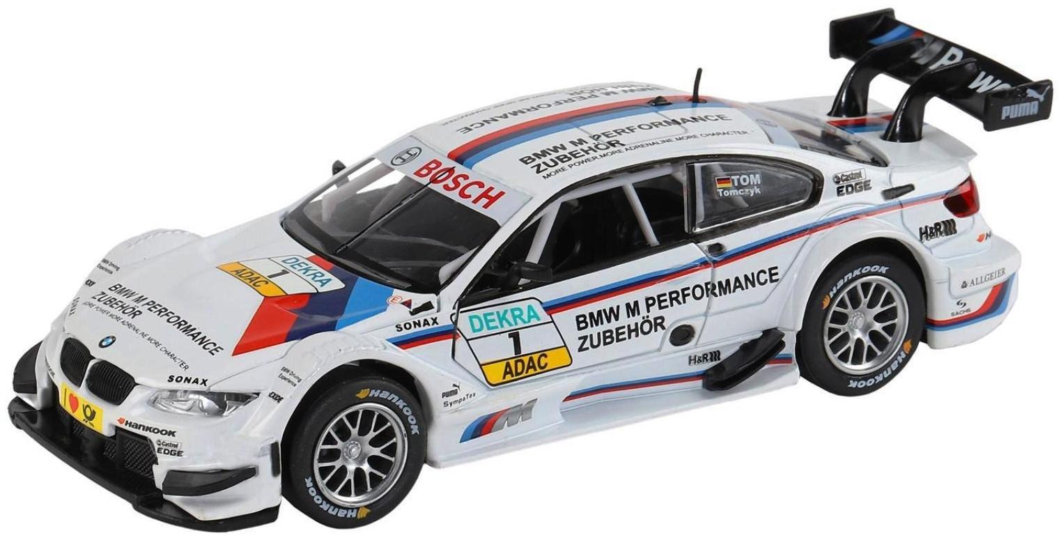 Машина металлическая BMW M3 DTM 1:32, инерция, световые и звуковые эффекты, открываются двери, цвет белый