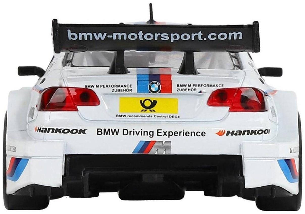 Машина металлическая BMW M3 DTM 1:32, инерция, световые и звуковые эффекты, открываются двери, цвет белый