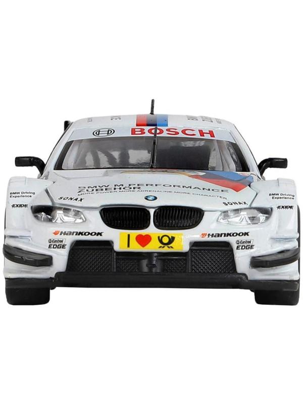 Машина металлическая BMW M3 DTM 1:32, инерция, световые и звуковые эффекты, открываются двери, цвет белый