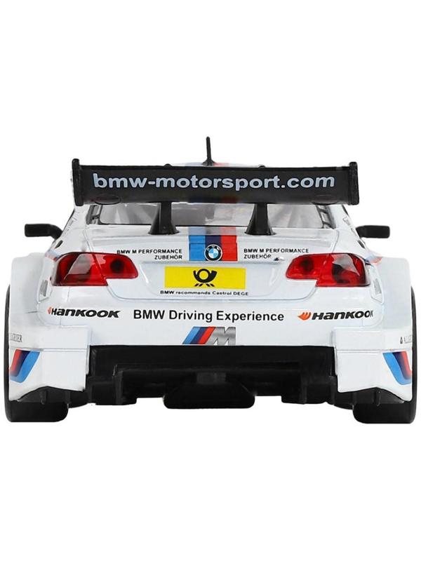 Машина металлическая BMW M3 DTM 1:32, инерция, световые и звуковые эффекты, открываются двери, цвет белый