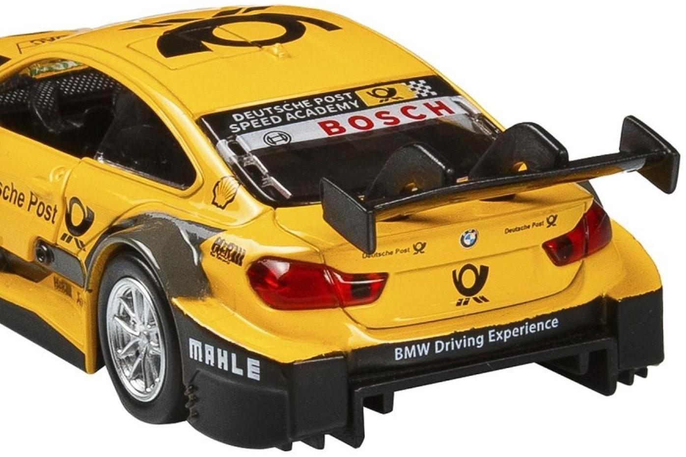 Машина металлическая BMW M4 1:44, инерция, открываются двери, цвет жёлтый