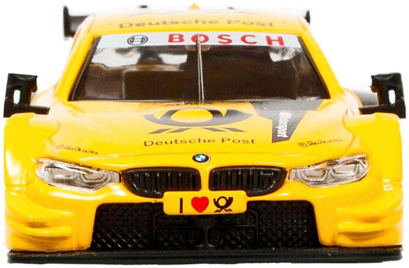 Машина металлическая BMW M4 1:44, инерция, открываются двери, цвет жёлтый