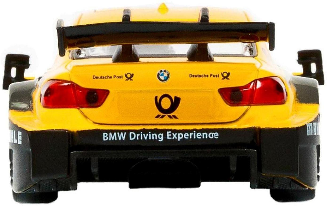 Машина металлическая BMW M4 1:44, инерция, открываются двери, цвет жёлтый