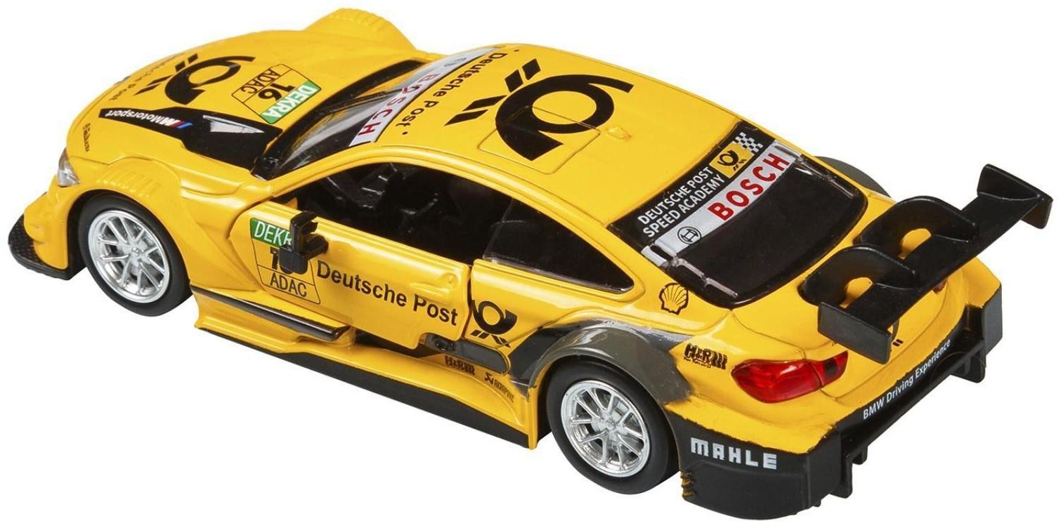 Машина металлическая BMW M4 1:44, инерция, открываются двери, цвет жёлтый