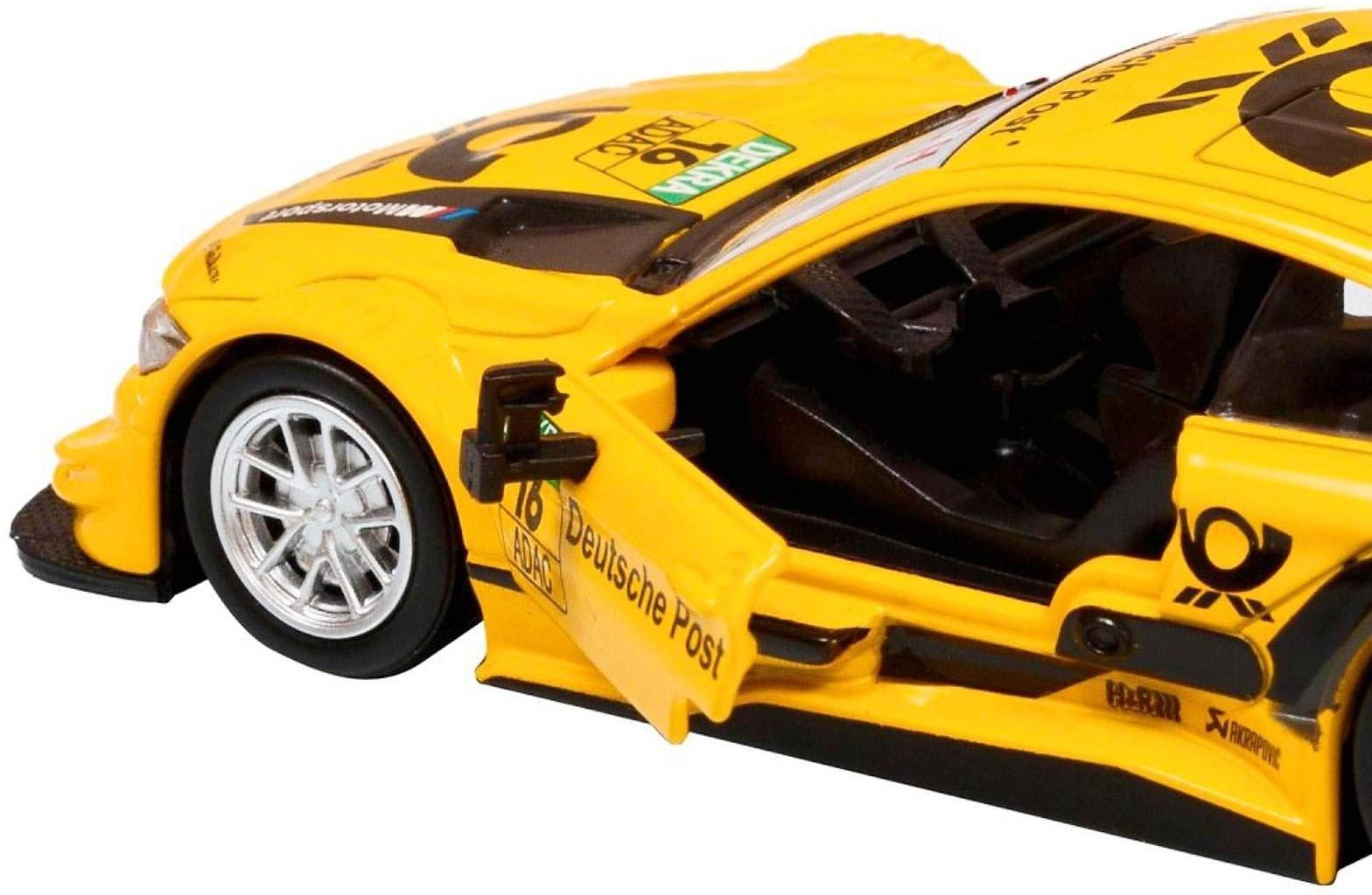 Машина металлическая BMW M4 1:44, инерция, открываются двери, цвет жёлтый