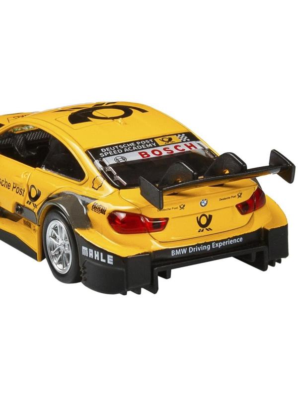 Машина металлическая BMW M4 1:44, инерция, открываются двери, цвет жёлтый