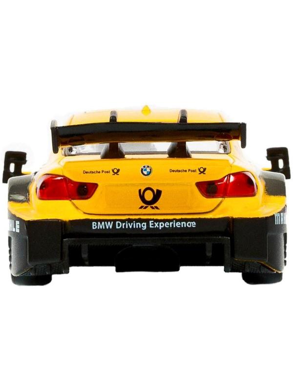 Машина металлическая BMW M4 1:44, инерция, открываются двери, цвет жёлтый