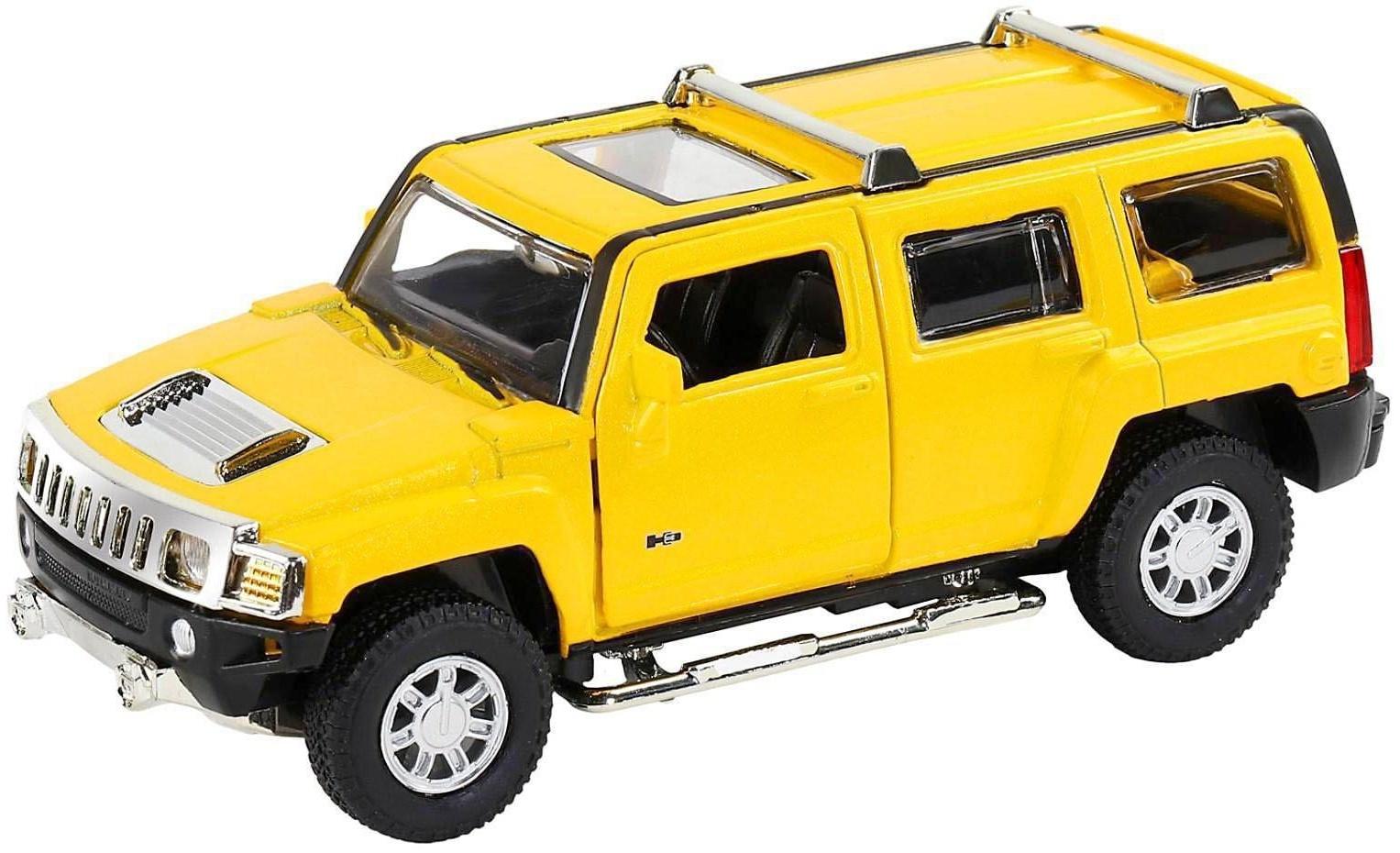 Машина металлическая Hummer H3 1:32 цвет жёлтый инерция, световые и звуковые эффекты, открываются двери