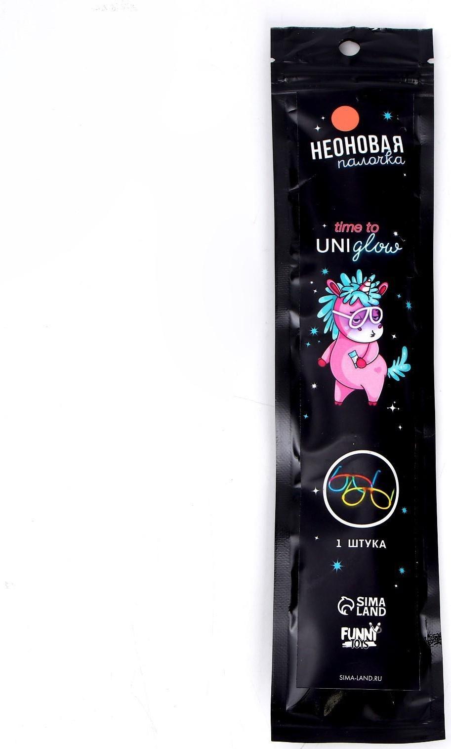 Неоновая палочка Time to uniglow, очки, 1 шт.