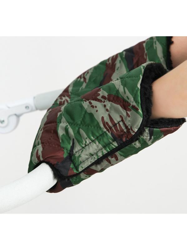 Муфта на ручку коляски, стеганная, цвет камуфляж