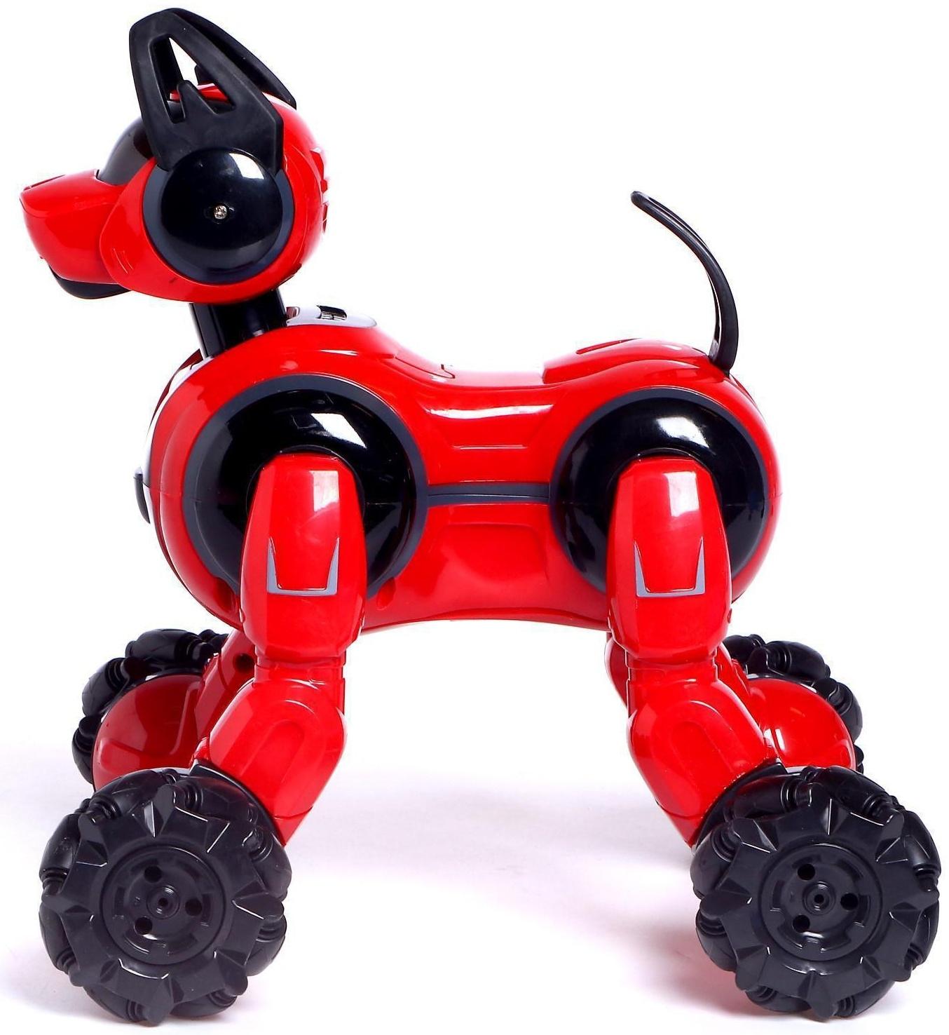 Робот-собака SyrCar «Кибер пёс», управление жестами, световые и звуковые эффекты / Красный