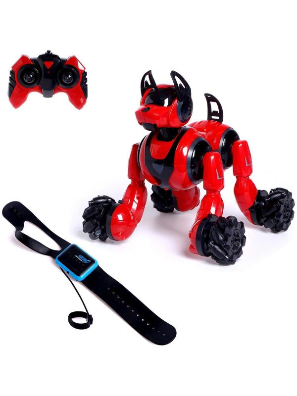 Робот-собака SyrCar «Кибер пёс», управление жестами, световые и звуковые эффекты / Красный