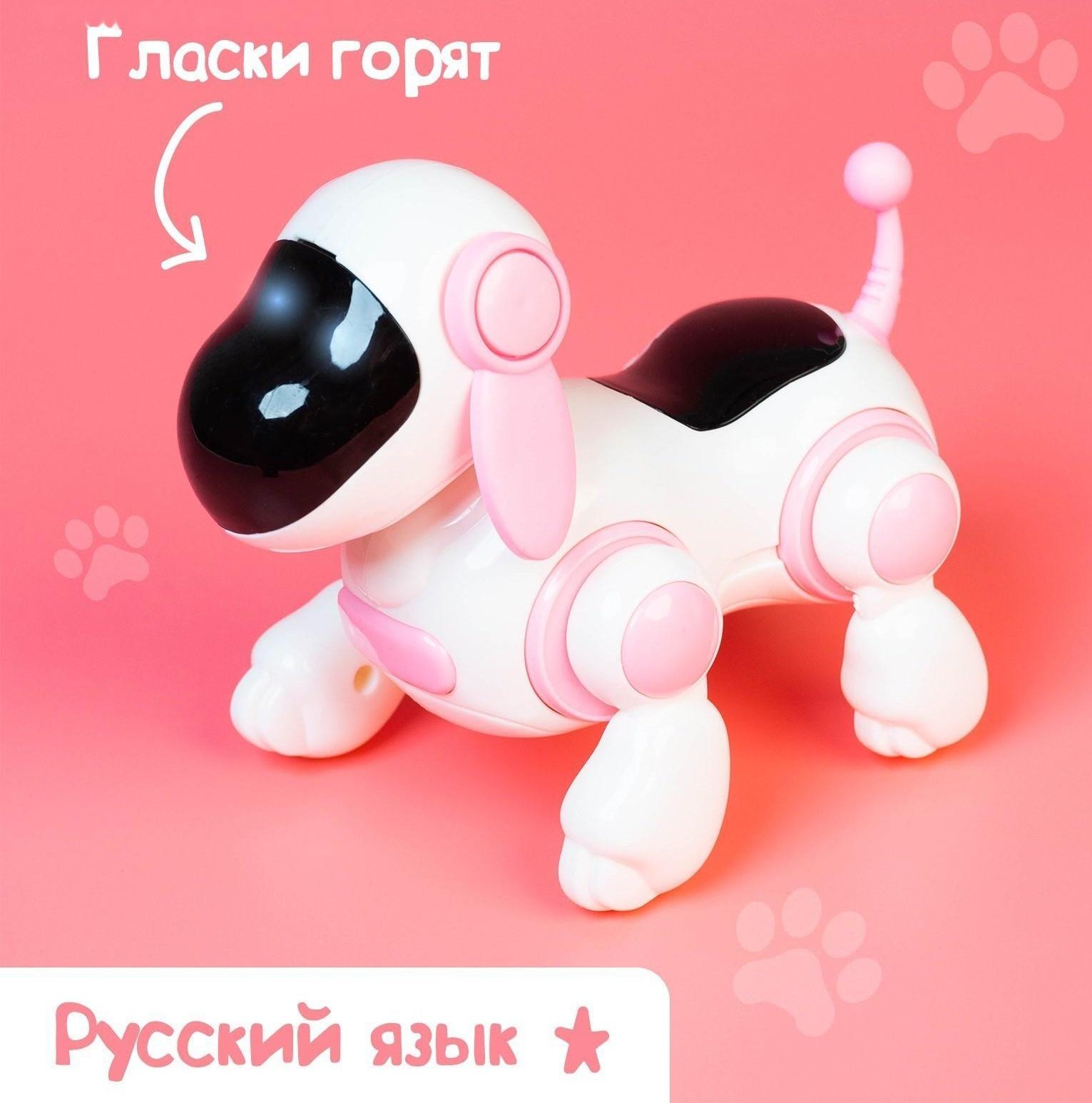 Собачка-робот «Умная Лотти», ходит, поёт, работает от батареек, цвет розовый