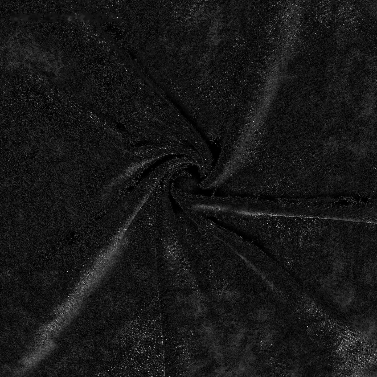 Отрез трикотажный для рукоделия, велюр, 45 х 50 см, хлопок, полиэстер, цвет чёрный