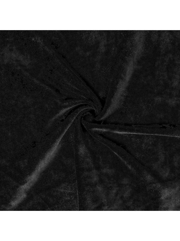 Отрез трикотажный для рукоделия, велюр, 45 х 50 см, хлопок, полиэстер, цвет чёрный