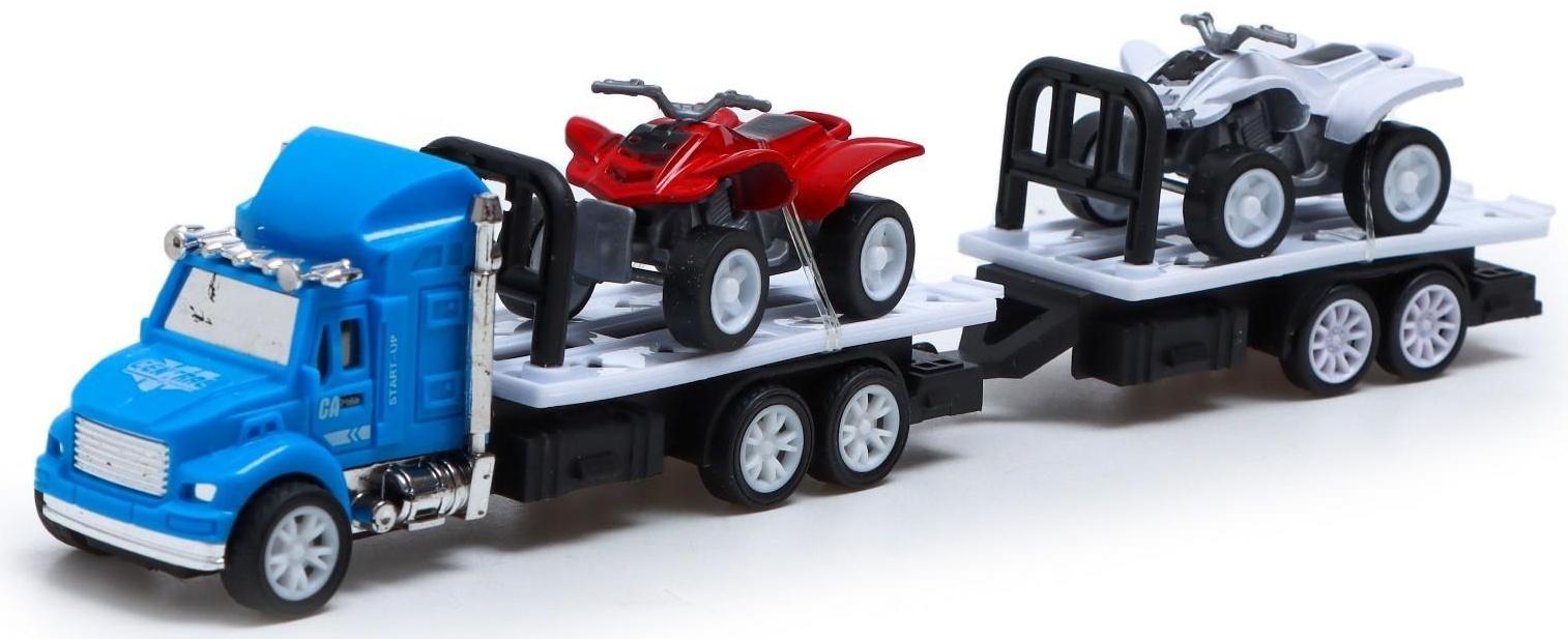 Грузовик инерционный «Автовоз» с 2 квадроциклами, МИКС