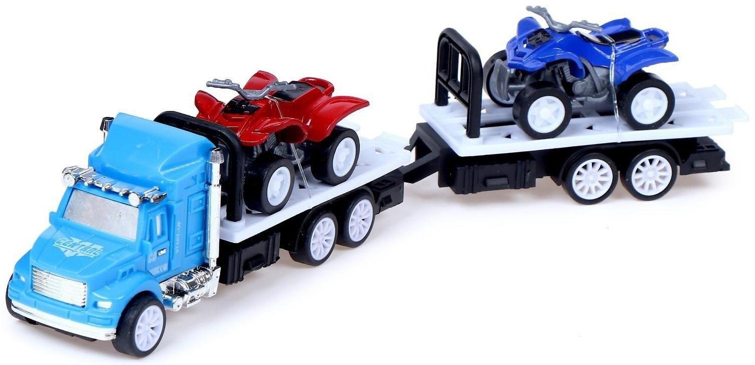 Грузовик инерционный «Автовоз» с 2 квадроциклами, МИКС