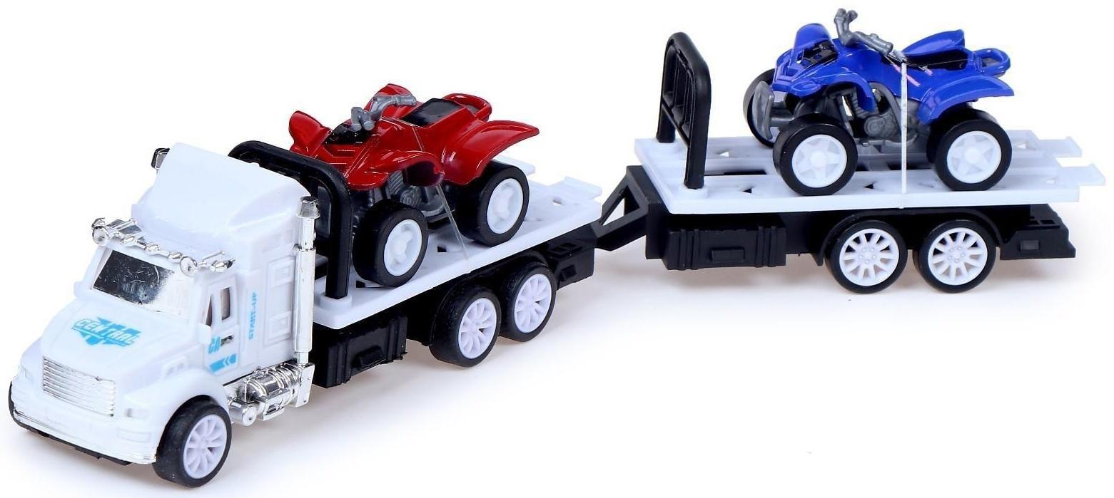 Грузовик инерционный «Автовоз» с 2 квадроциклами, МИКС