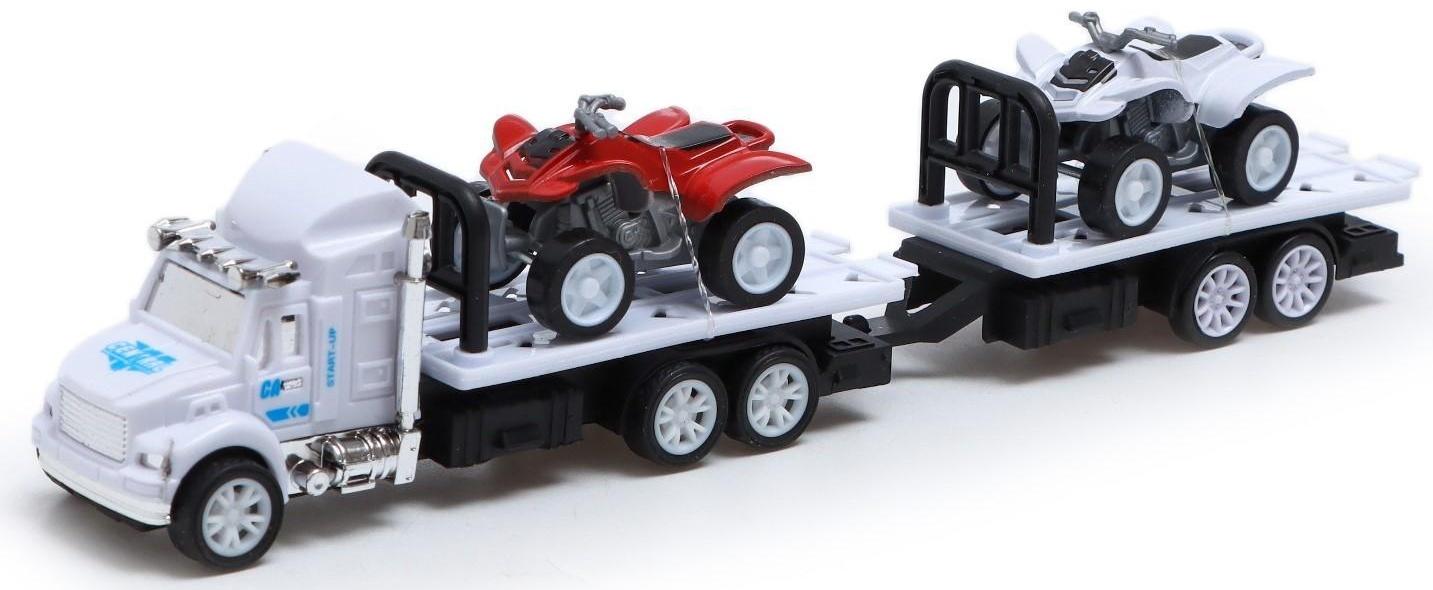 Грузовик инерционный «Автовоз» с 2 квадроциклами, МИКС