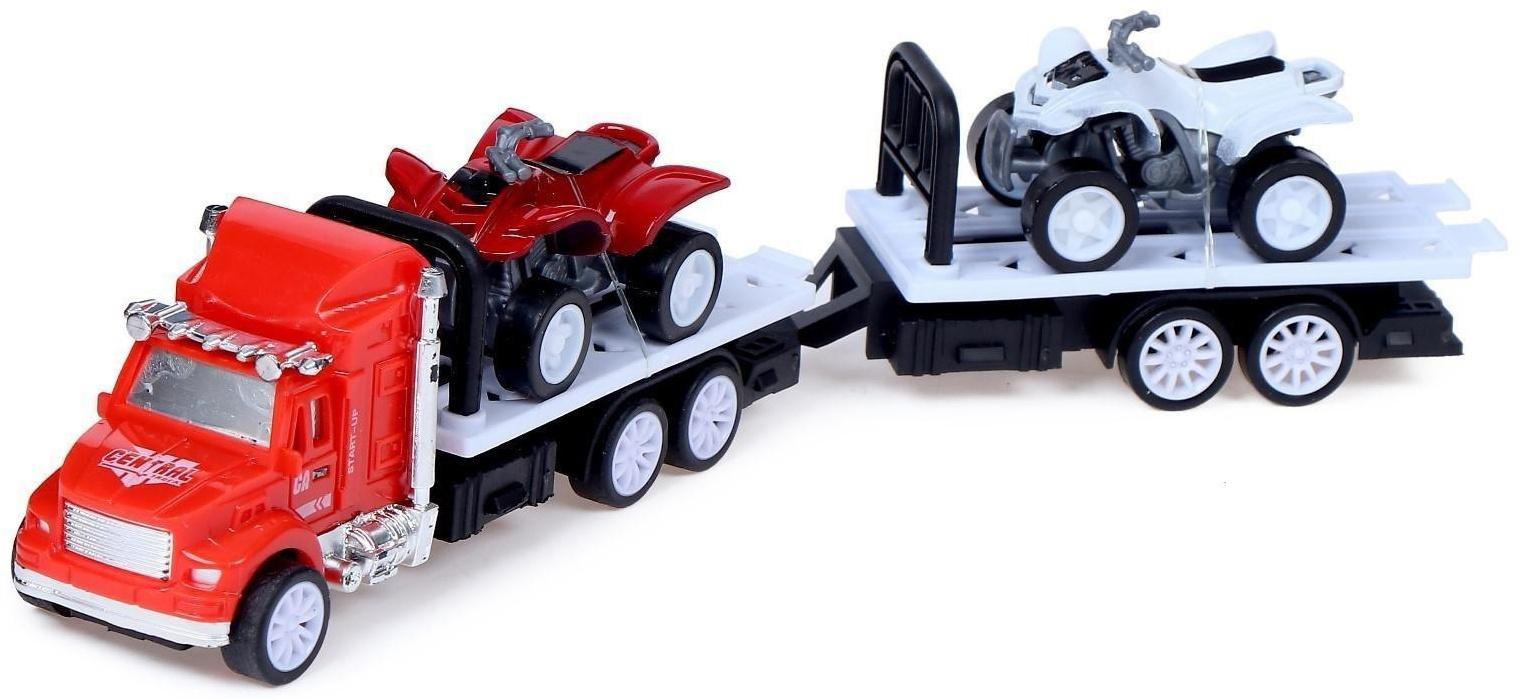 Грузовик инерционный «Автовоз» с 2 квадроциклами, МИКС