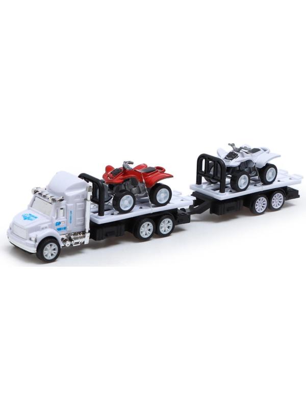 Грузовик инерционный «Автовоз» с 2 квадроциклами, МИКС