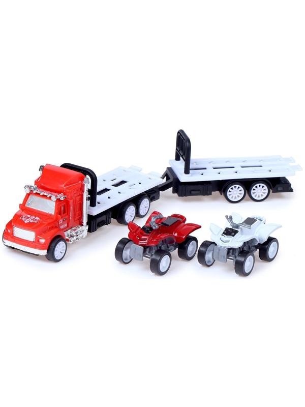 Грузовик инерционный «Автовоз» с 2 квадроциклами, МИКС