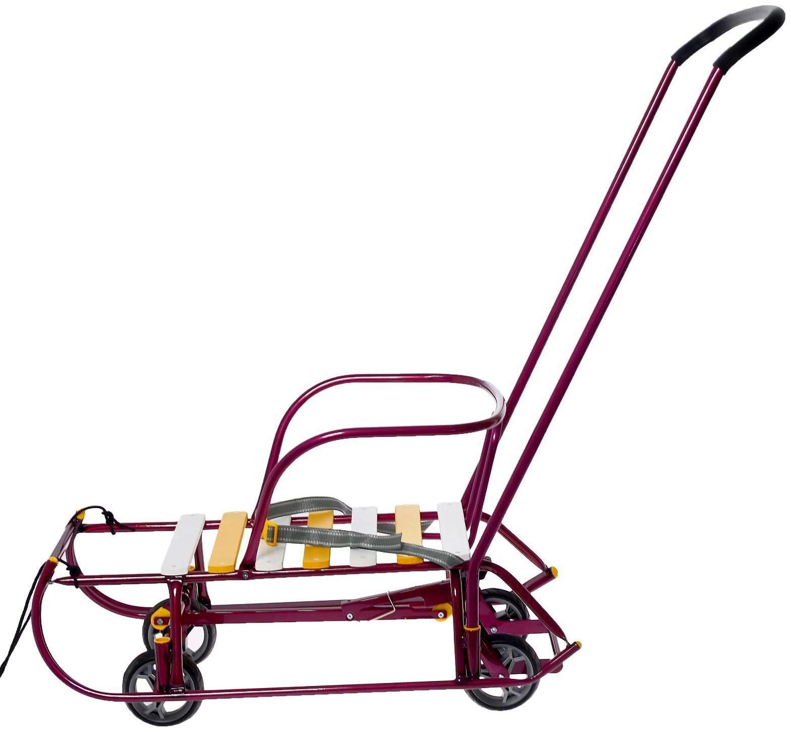 Санки «Тимка 6 универсал», амарантовый лак