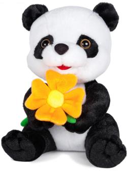 Мягкая игрушка «Панда с цветочком» озвученная, 22 см