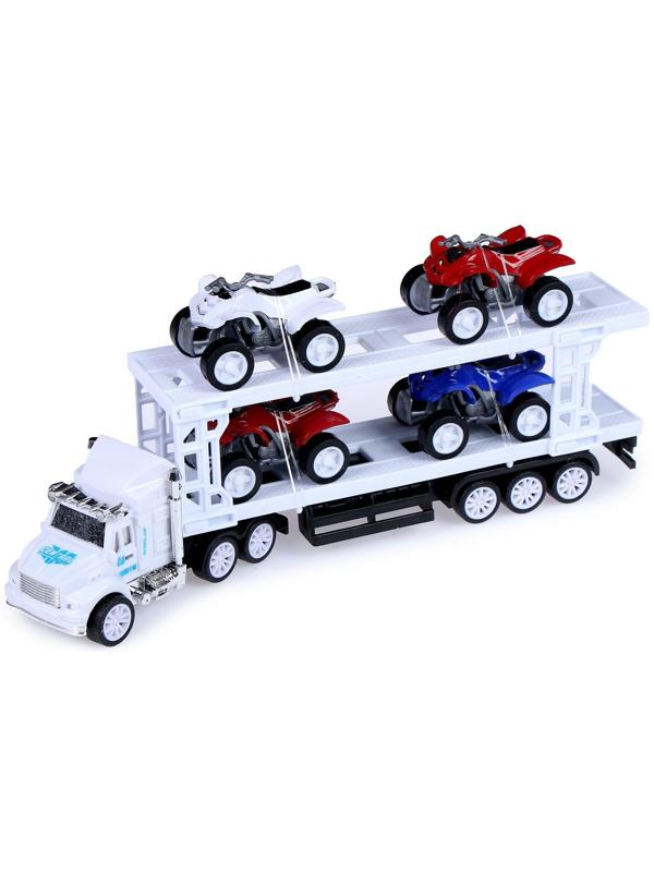 Грузовик инерционный «Автовоз», с 4 квадроциклами, МИКС