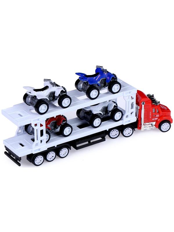 Грузовик инерционный «Автовоз», с 4 квадроциклами, МИКС
