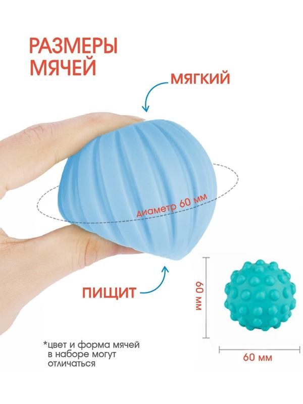 Развивающий, массажный, рельефный мячик «Акула»