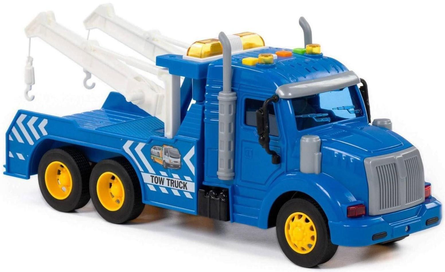 Автомобиль-эвакуатор «Профи», инерционный, со светом и звуком, цвет синий
