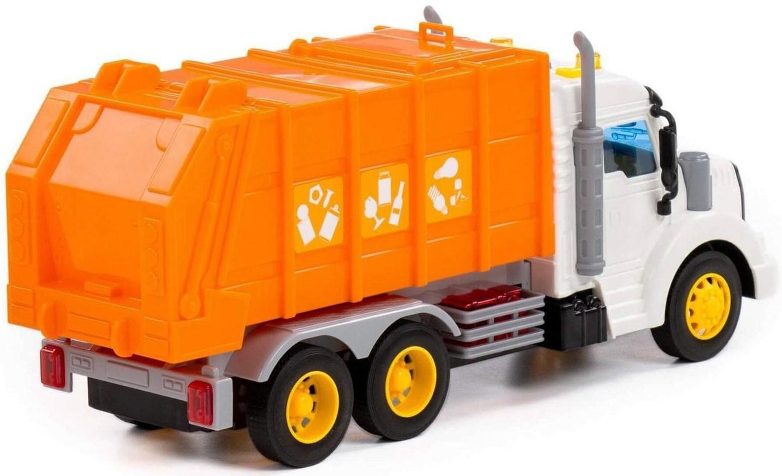 Автомобиль коммунальный «Профи» оранжевый, инерционный, со светом и звуком