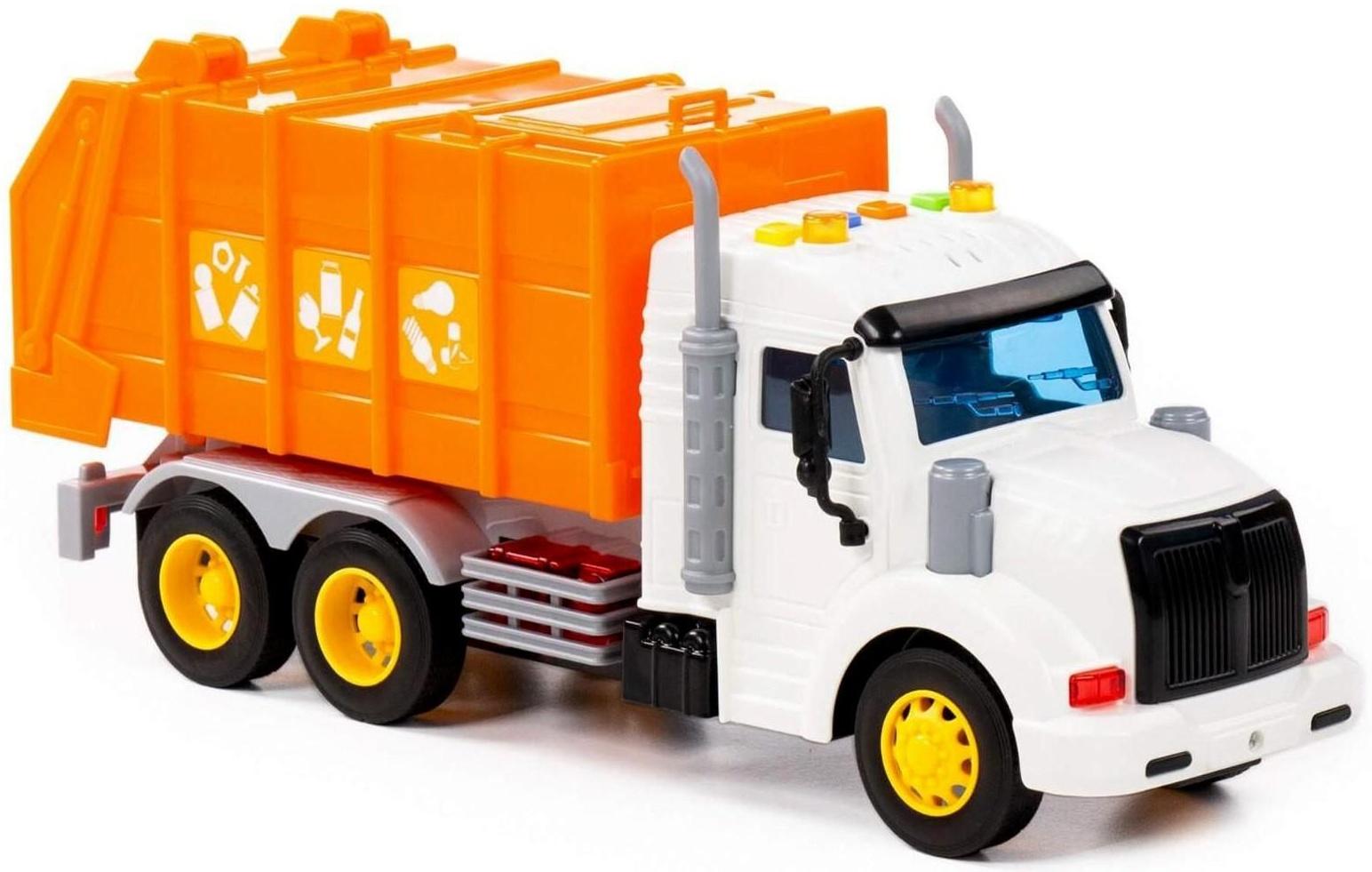 Автомобиль коммунальный «Профи» оранжевый, инерционный, со светом и звуком