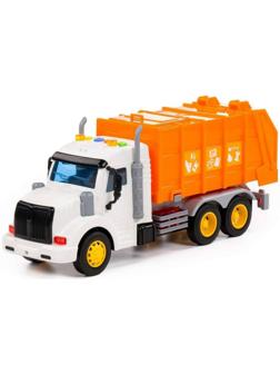 Автомобиль коммунальный «Профи» оранжевый, инерционный, со светом и звуком