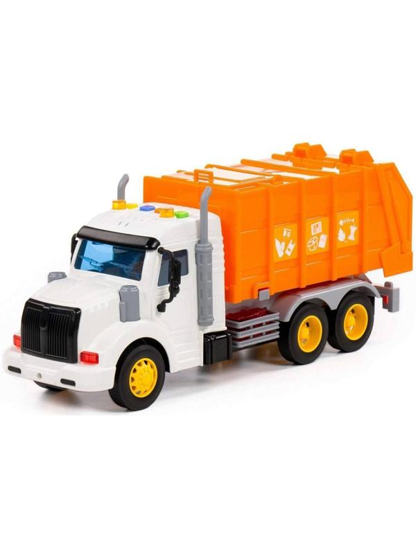 Автомобиль коммунальный «Профи» оранжевый, инерционный, со светом и звуком