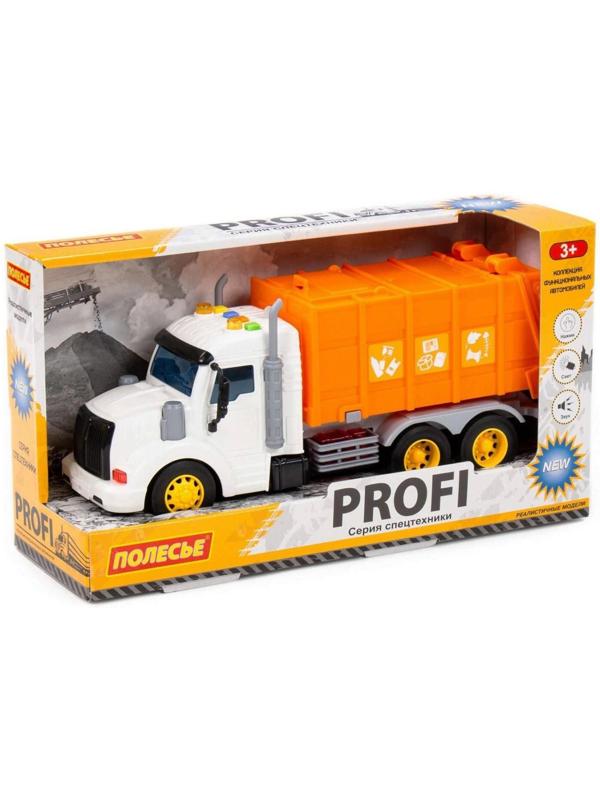 Автомобиль коммунальный «Профи» оранжевый, инерционный, со светом и звуком