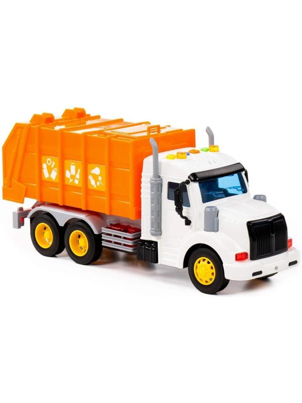 Автомобиль коммунальный «Профи» оранжевый, инерционный, со светом и звуком