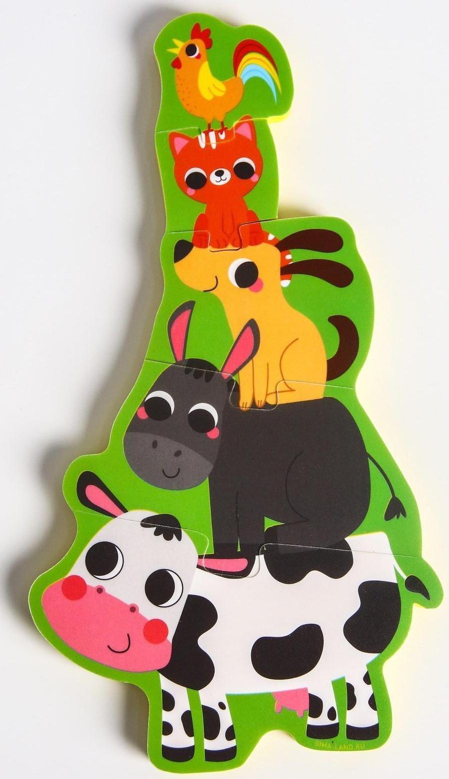 Макси - пазл для игры в ванне «Головоломка: Домашние животные», 5 мягких деталей